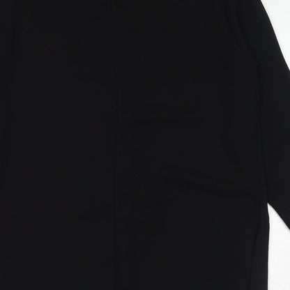 Mona Lisa Womens Black Polyester Basic Button-Up Size 14 V-Neck