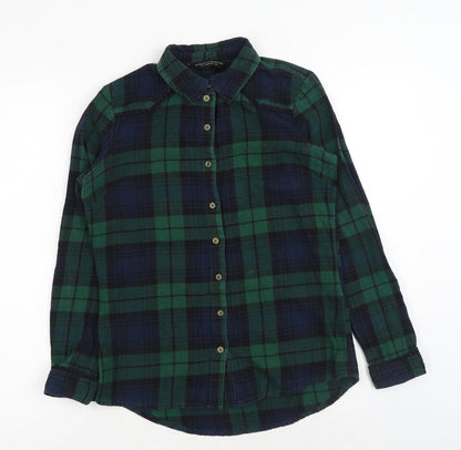 Womens UK Size 8 Dorothy Perkins Green Basic Button-Up