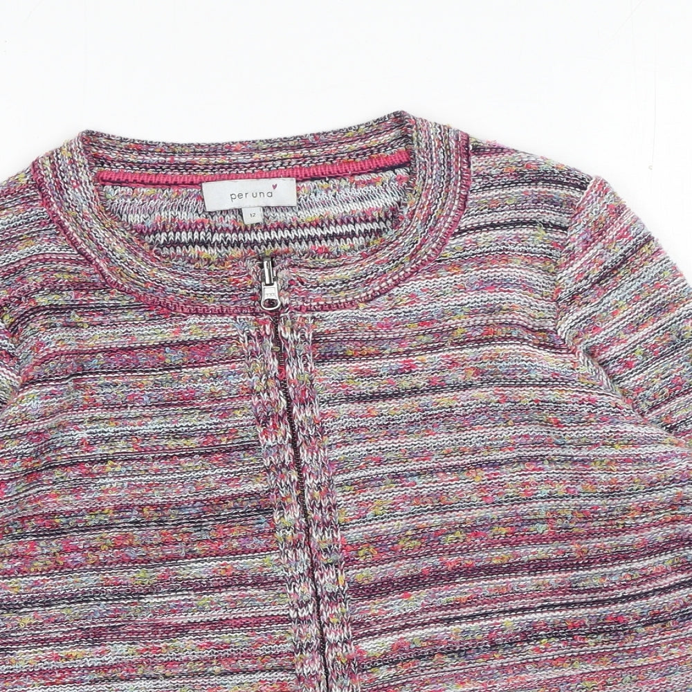 Womens UK Size 12 Marks and Spencer Pink Full Zip Jumper