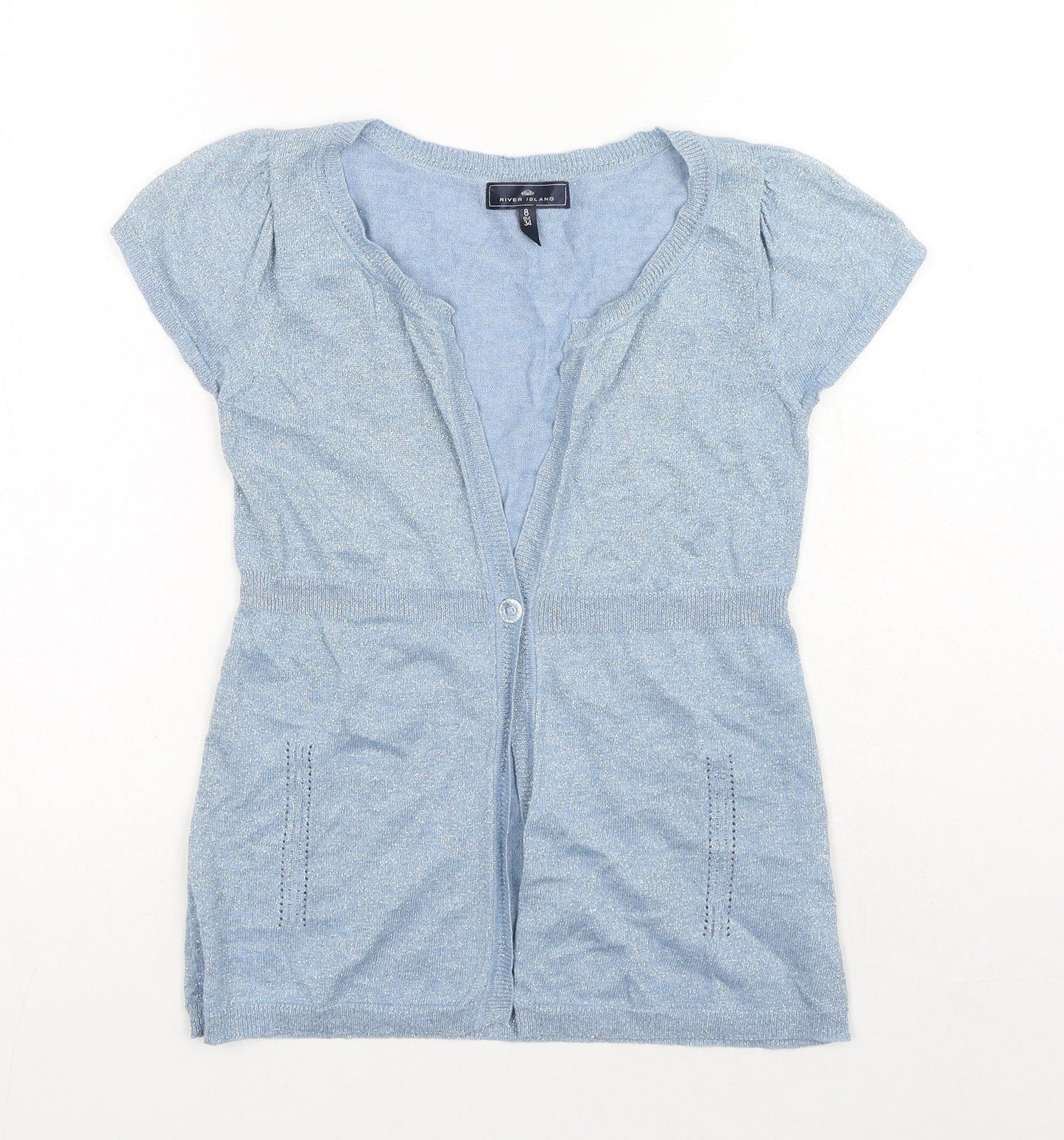 Womens UK Size 8 River Island Blue Cardigan Jumper