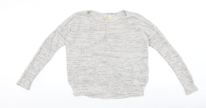 Hollister Mens Grey Round Neck Cotton Pullover Jumper Size XS