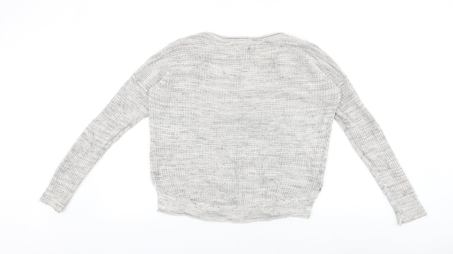 Hollister Mens Grey Round Neck Cotton Pullover Jumper Size XS