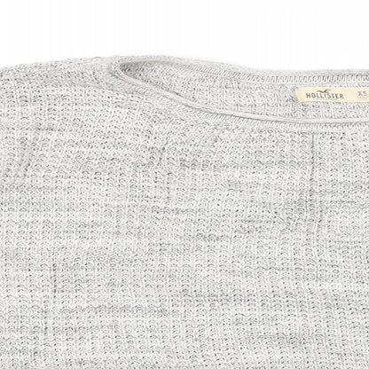 Hollister Mens Grey Round Neck Cotton Pullover Jumper Size XS