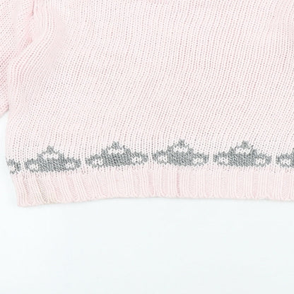 Mirumi Womens Pink Round Neck Acrylic Pullover Jumper Size S