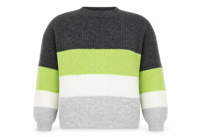 Topshop Womens Multicoloured Mock Neck Striped Acrylic Pullover Jumper Size XS