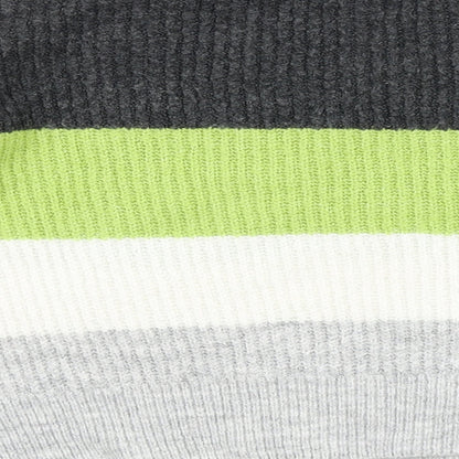 Topshop Womens Multicoloured Mock Neck Striped Acrylic Pullover Jumper Size XS