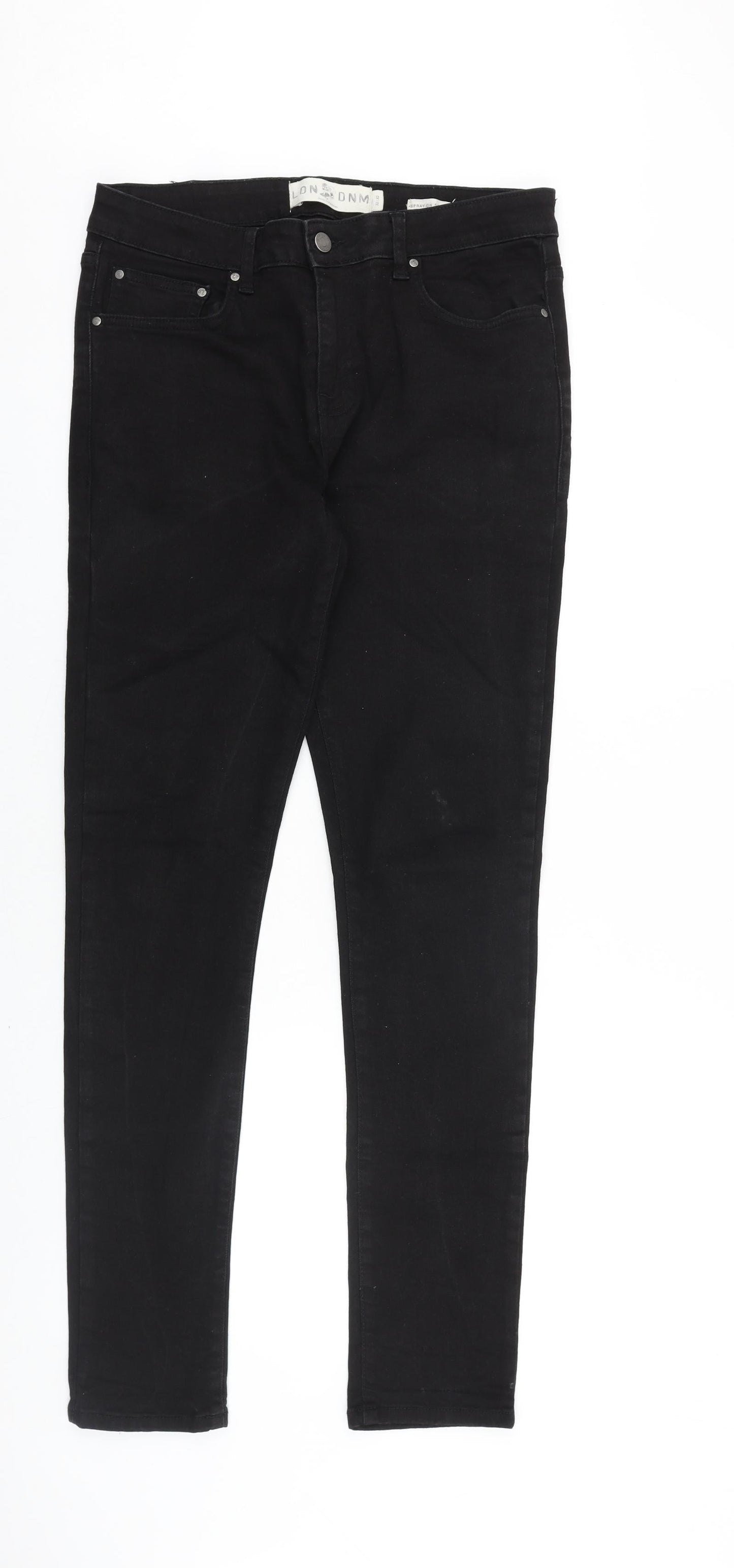 London Denim Womens Black Cotton Skinny Jeans Size 32 in L32 in Regular Zip