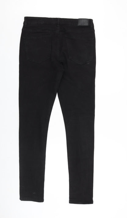 London Denim Womens Black Cotton Skinny Jeans Size 32 in L32 in Regular Zip