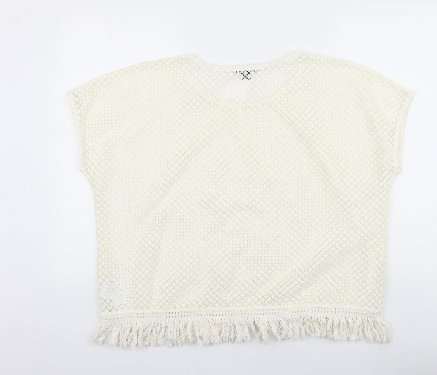 Womens UK Size XL ESMARA Ivory Cropped T-Shirt