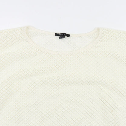 Womens UK Size XL ESMARA Ivory Cropped T-Shirt