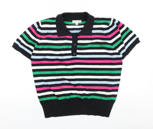 Womens UK Size L Warehouse Black Basic Polo