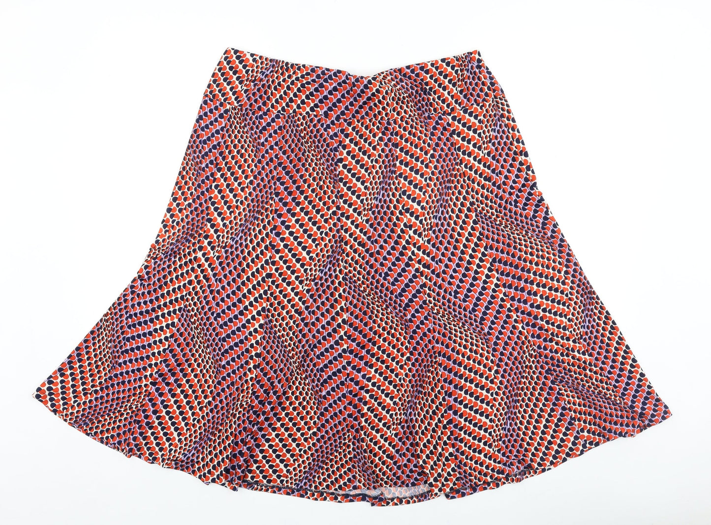 Nightingales Womens Multicoloured Geometric Viscose Skater Skirt Size 34 in