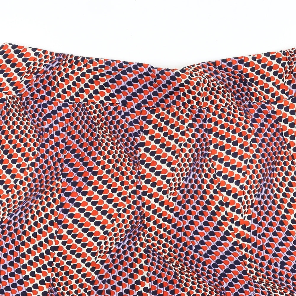 Nightingales Womens Multicoloured Geometric Viscose Skater Skirt Size 34 in