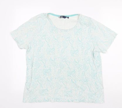 Womens UK Size L Isle Green Basic T-Shirt