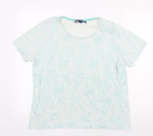 Womens UK Size L Isle Green Basic T-Shirt