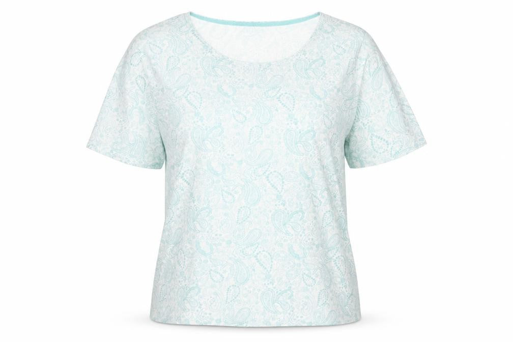 Womens UK Size L Isle Green Basic T-Shirt