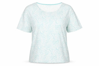 Womens UK Size L Isle Green Basic T-Shirt
