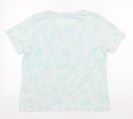 Womens UK Size L Isle Green Basic T-Shirt