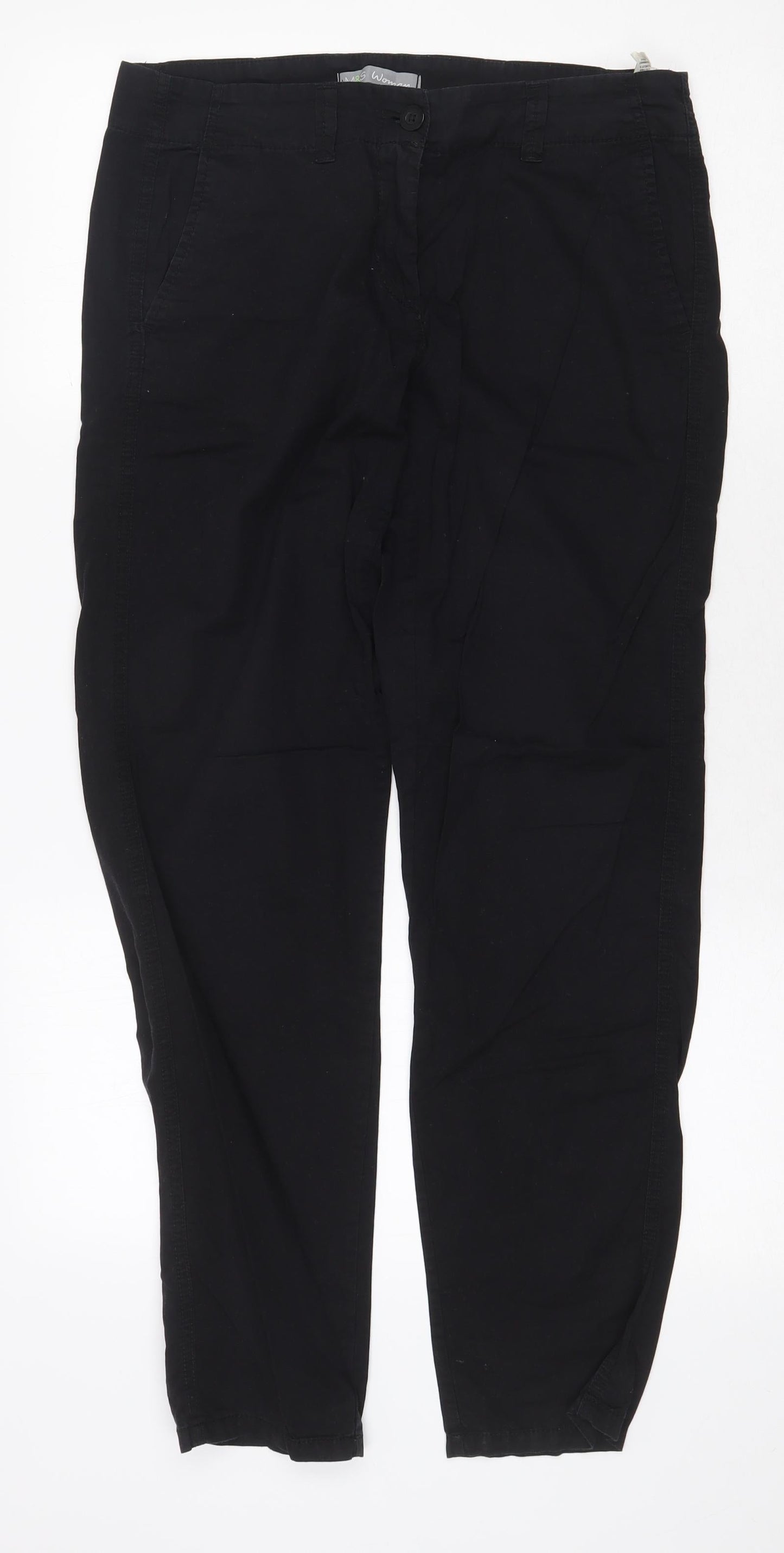 Womens UK Size 10 Marks and Spencer Regular Fit  Black Trousers