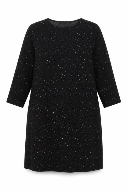 George Womens Black Geometric Polyester A-Line Size 12 Round Neck Pullover