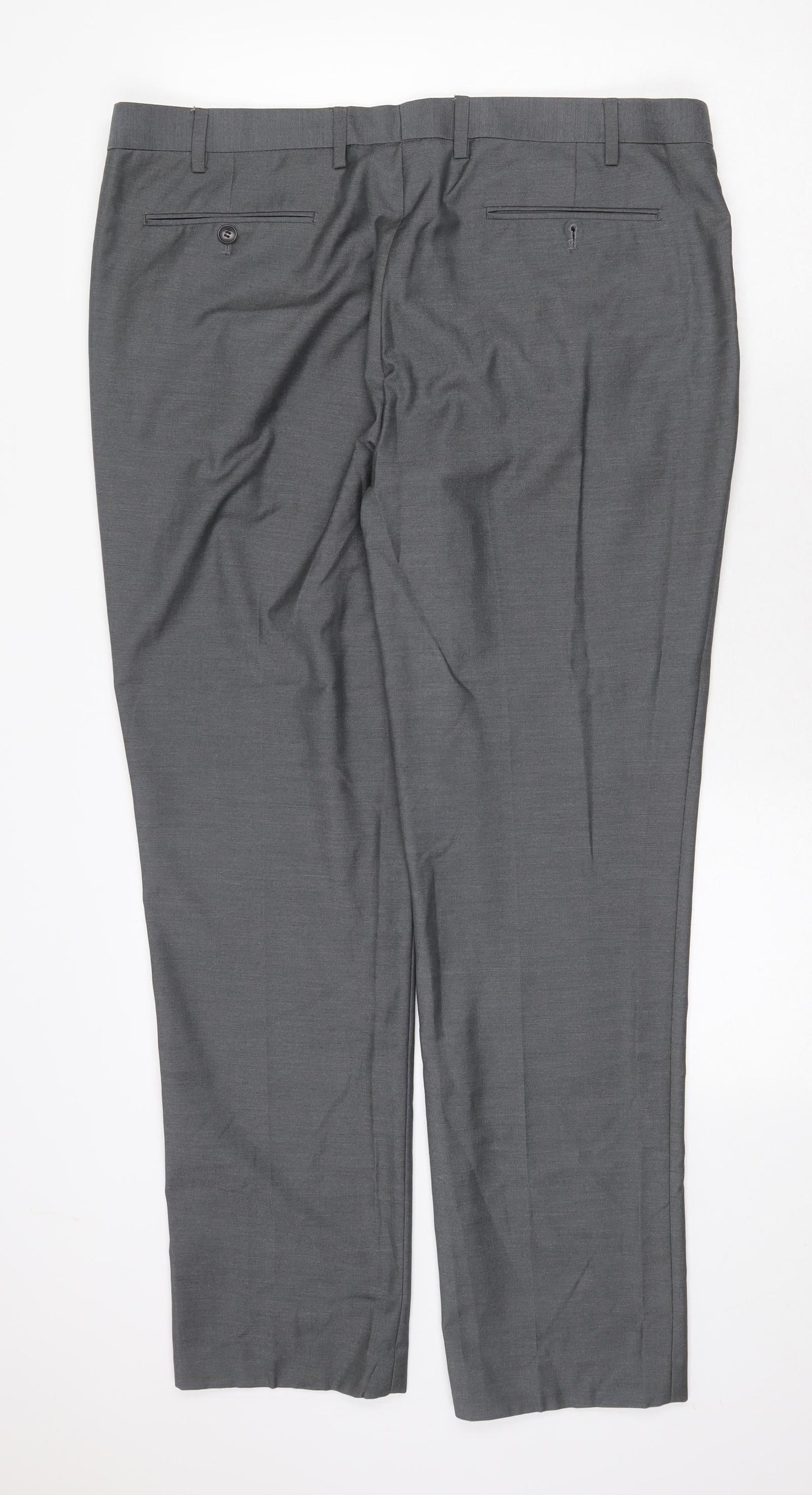 Primark Mens Grey Polyester Trousers Size 38 in Regular Zip