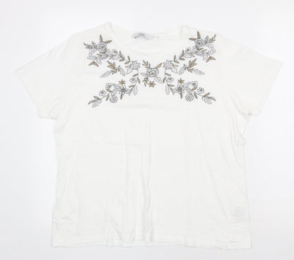 Womens UK Size M EWM White Basic T-Shirt
