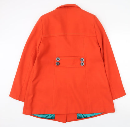 NEXT Womens Red Pea Coat Coat Size 10 Button