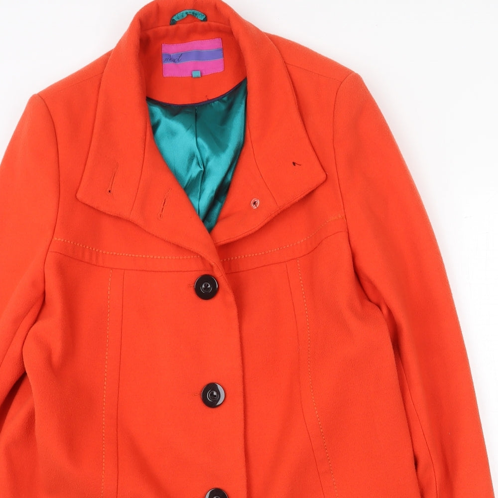 NEXT Womens Red Pea Coat Coat Size 10 Button