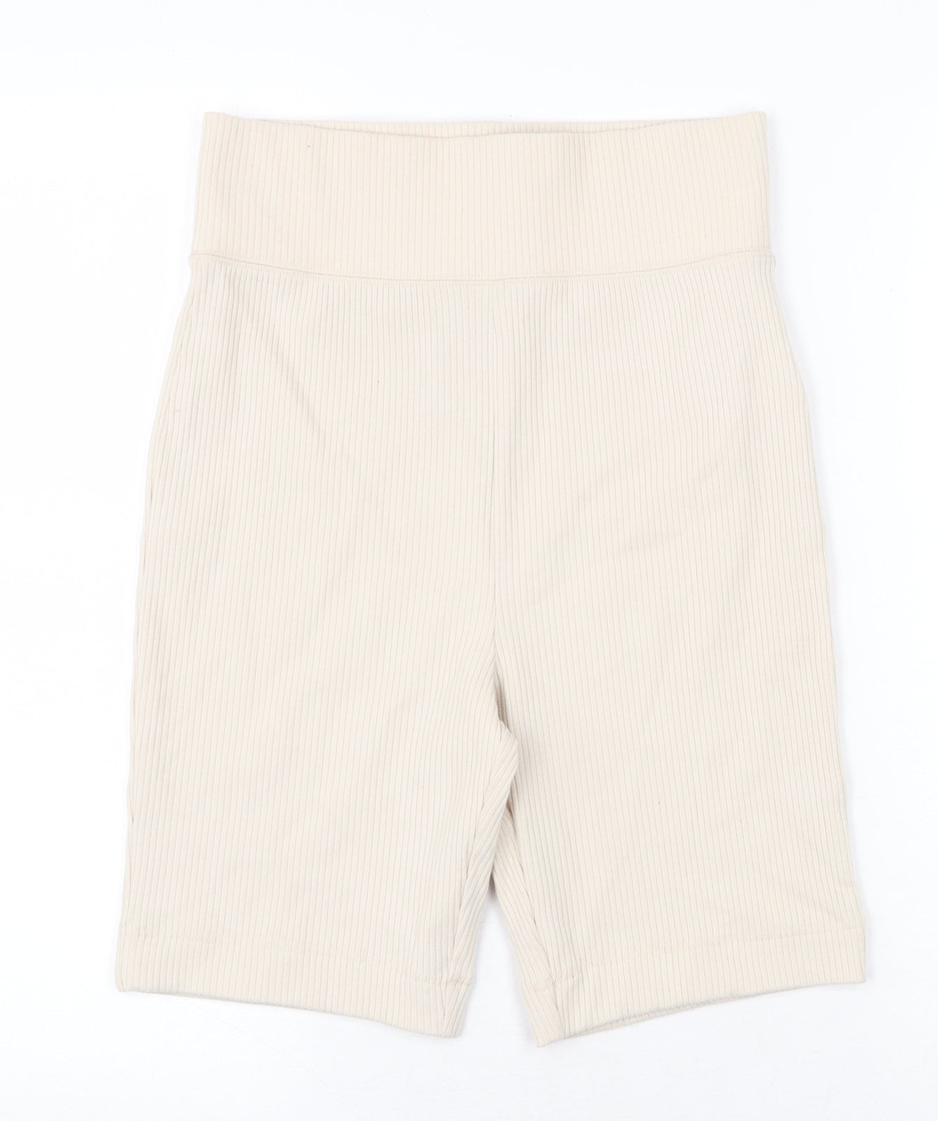 Marks and Spencer Womens Beige Polyester Compression Shorts Size S Regular Pull On - Ribbed