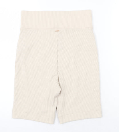 Marks and Spencer Womens Beige Polyester Compression Shorts Size S Regular Pull On - Ribbed