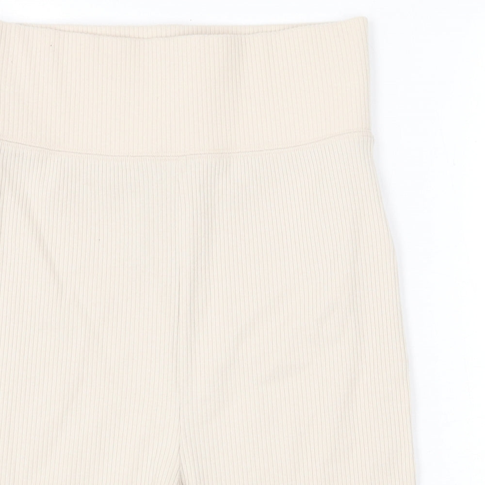 Marks and Spencer Womens Beige Polyester Compression Shorts Size S Regular Pull On - Ribbed