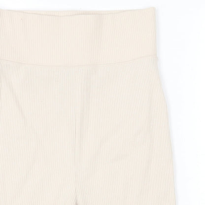 Marks and Spencer Womens Beige Polyester Compression Shorts Size S Regular Pull On - Ribbed