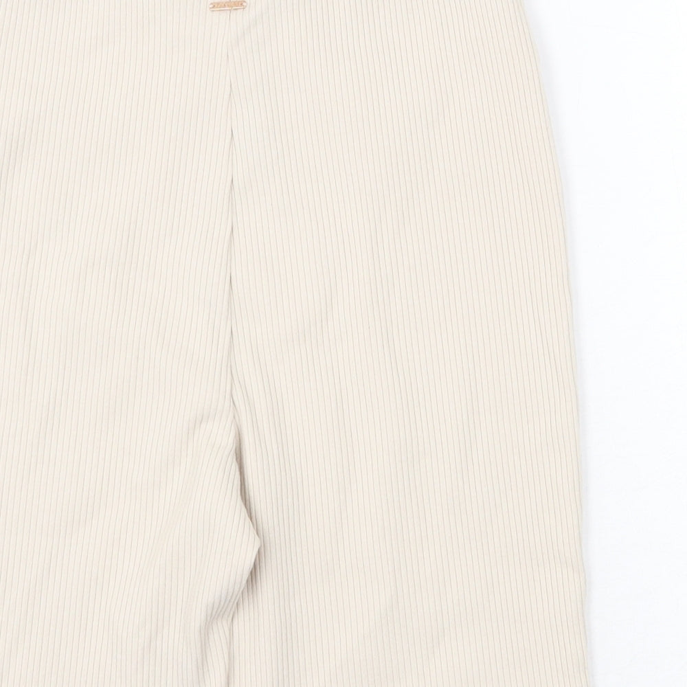 Marks and Spencer Womens Beige Polyester Compression Shorts Size S Regular Pull On - Ribbed