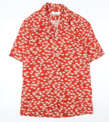 Mens UK Size S Marks and Spencer Red  Button-Up Short Sleeve Casual Shirt