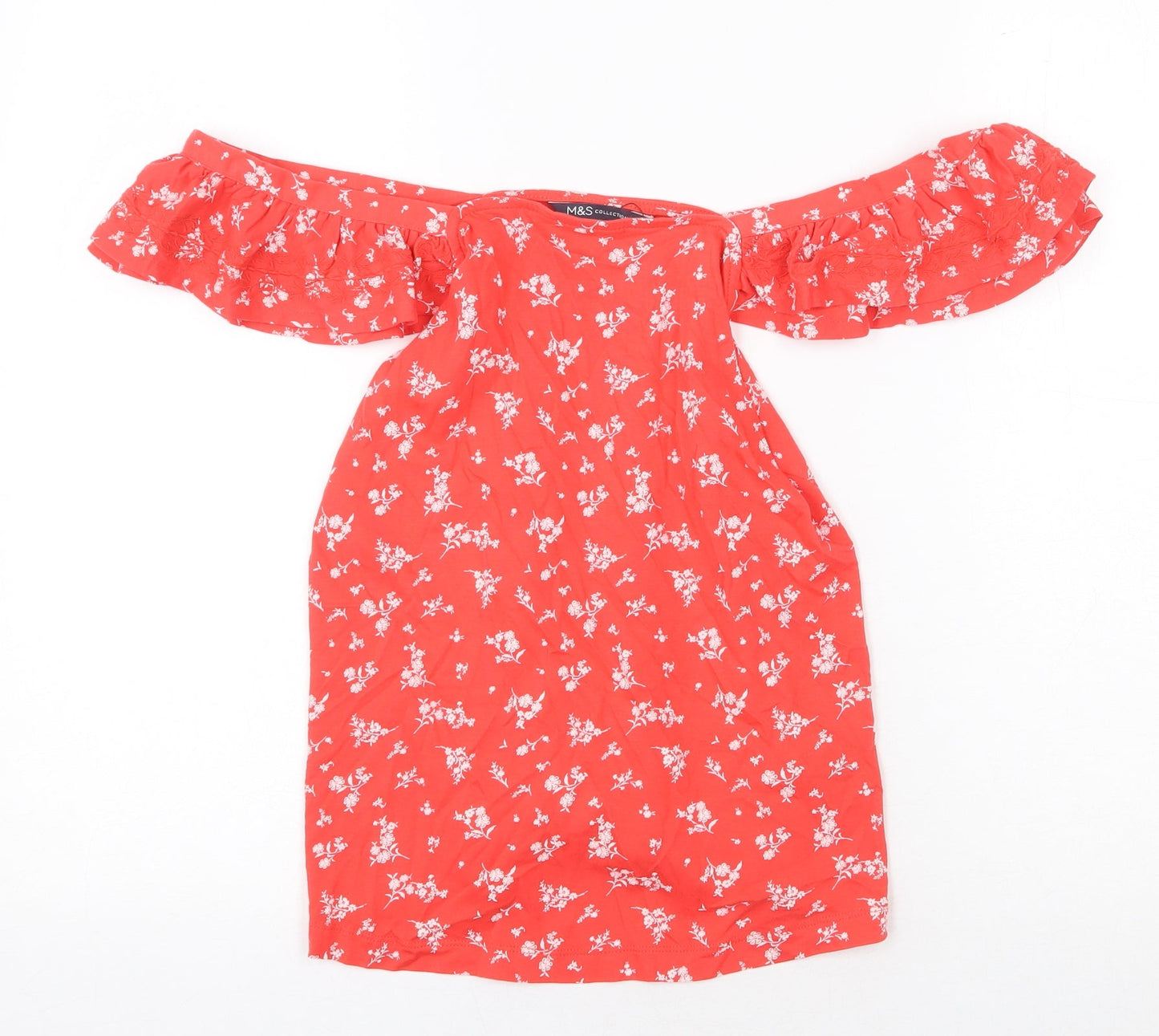Womens UK Size 8 Marks and Spencer Red Basic Blouse