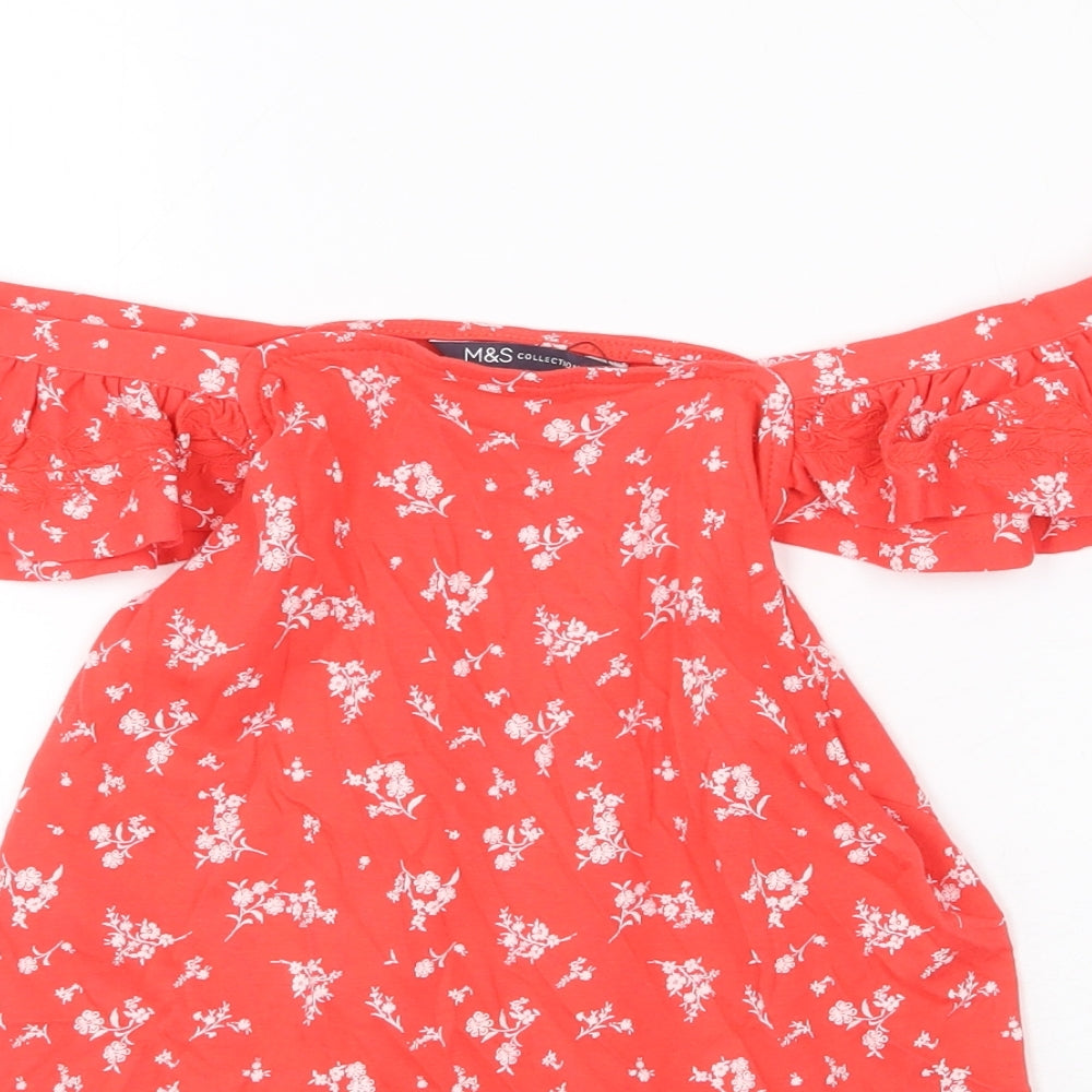 Womens UK Size 8 Marks and Spencer Red Basic Blouse