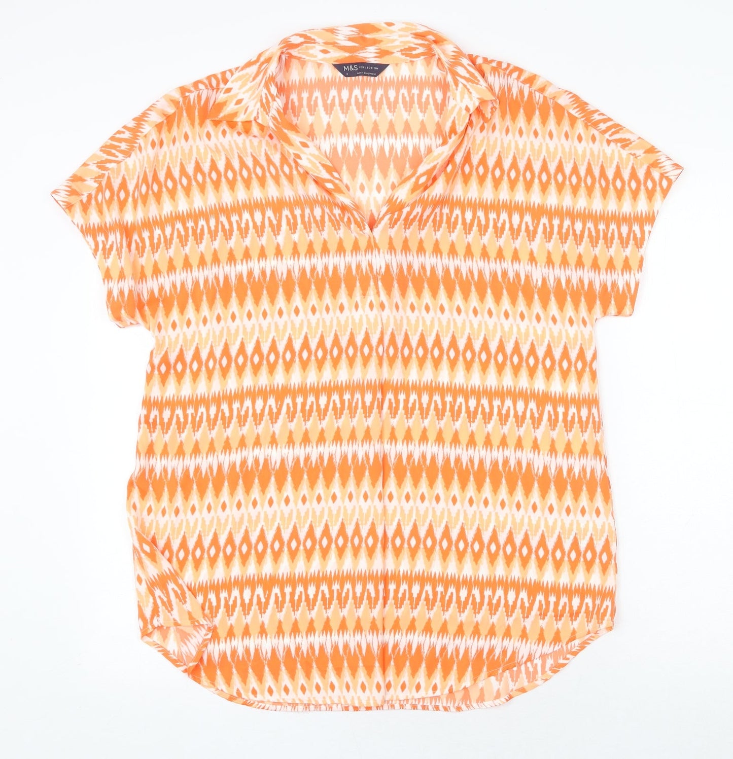 Womens UK Size 8 Marks and Spencer Orange Basic Blouse