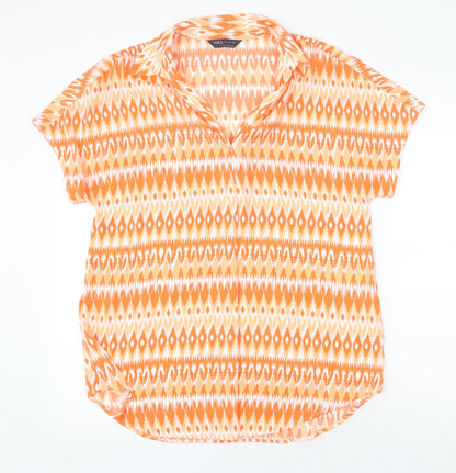Womens UK Size 8 Marks and Spencer Orange Basic Blouse