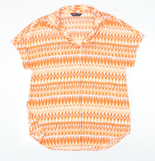 Womens UK Size 8 Marks and Spencer Orange Basic Blouse