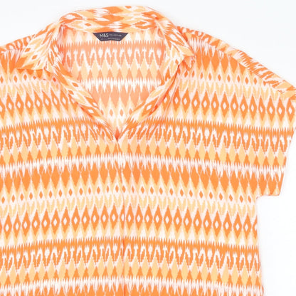 Womens UK Size 8 Marks and Spencer Orange Basic Blouse