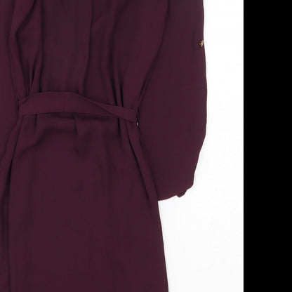 Atmosphere Womens Purple Polyester Sheath Size 6 V-Neck Tie