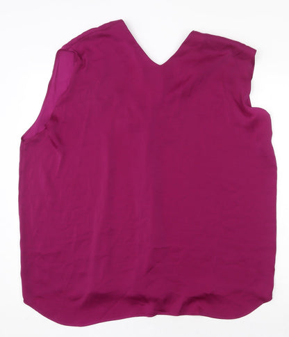Womens UK Size 22 Marks and Spencer Purple Basic Blouse