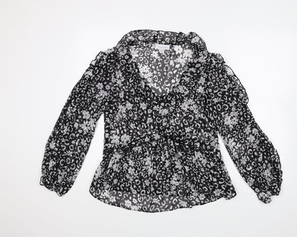Womens UK Size 8 Topshop Black Basic Blouse