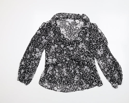 Womens UK Size 8 Topshop Black Basic Blouse