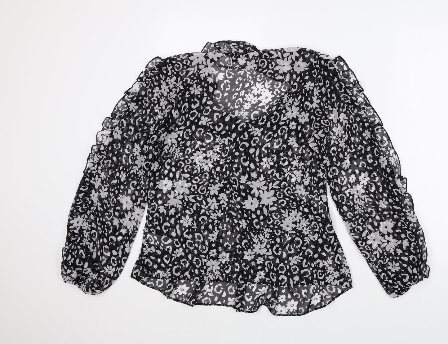 Womens UK Size 8 Topshop Black Basic Blouse