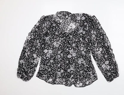 Womens UK Size 8 Topshop Black Basic Blouse