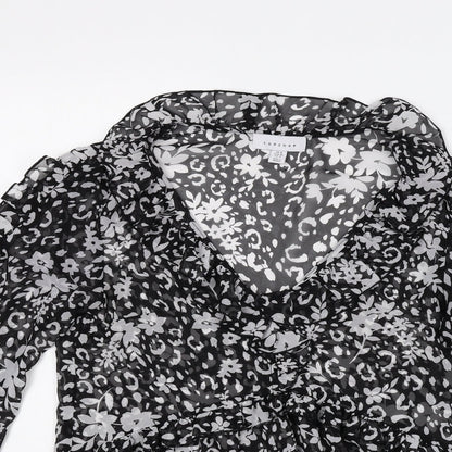 Womens UK Size 8 Topshop Black Basic Blouse