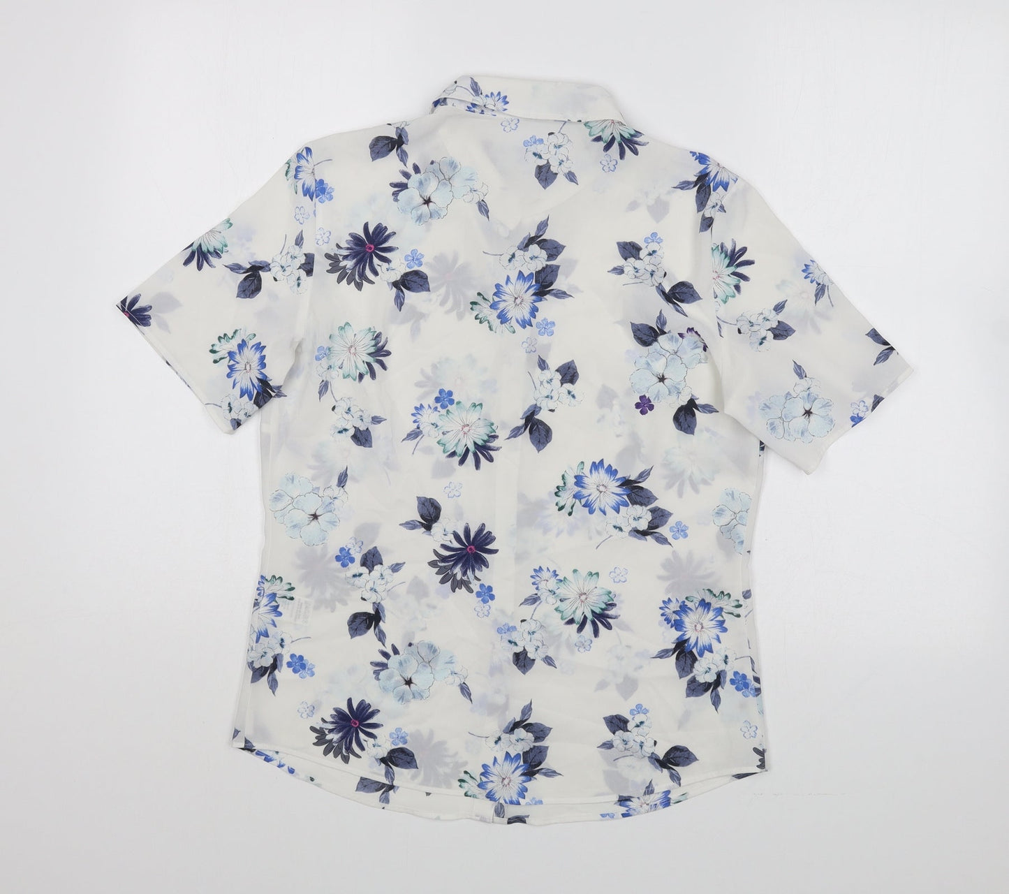 Womens UK Size S Marks and Spencer White Basic Button-Up