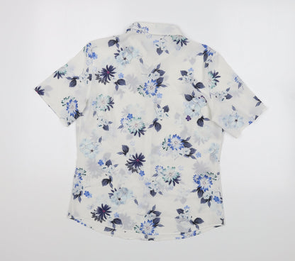 Womens UK Size S Marks and Spencer White Basic Button-Up