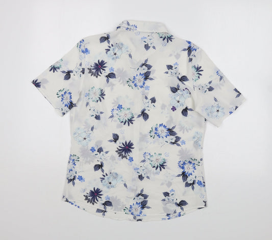Womens UK Size S Marks and Spencer White Basic Button-Up
